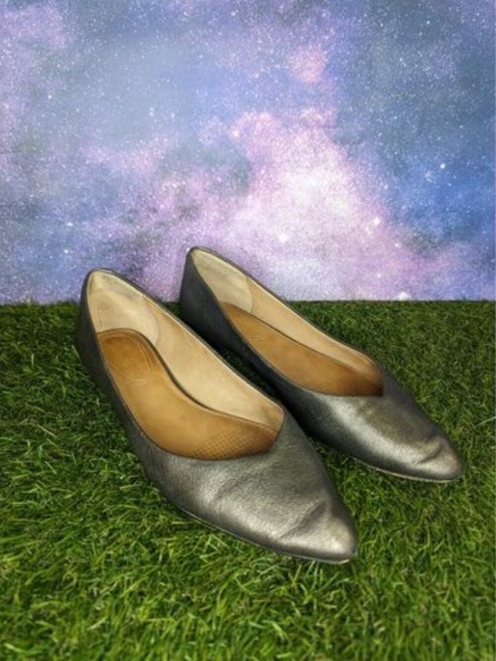 Corso Como Julia Metallic Bronze Leather Flats Loafers Women's Shoes Size 7
